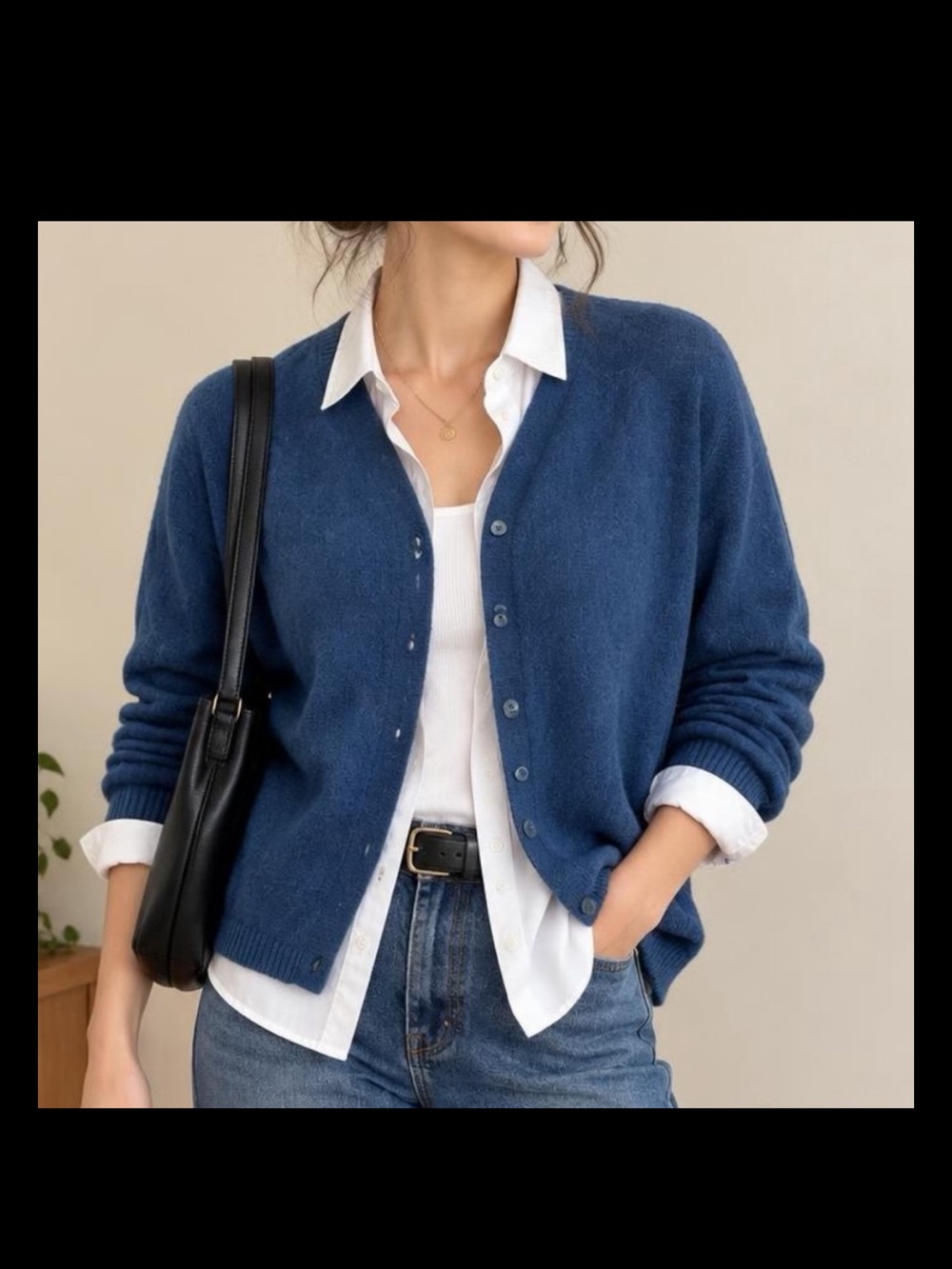 Lands' End Women's All breathable cotton Blue Button-Front Cardigan casual